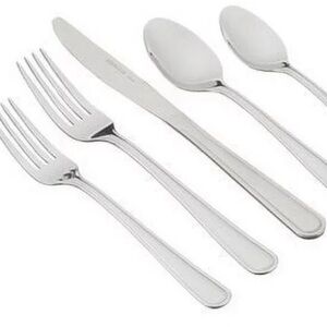 Mainstays Pearson 20 Piece Stainless Steel Flatware Set, Silver, Service for 4.